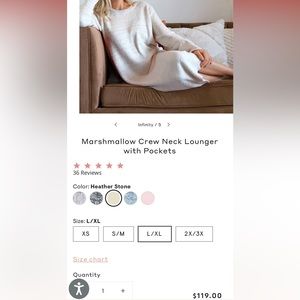 Softies “Marshmallow Crew Neck Lounger with Pockets”